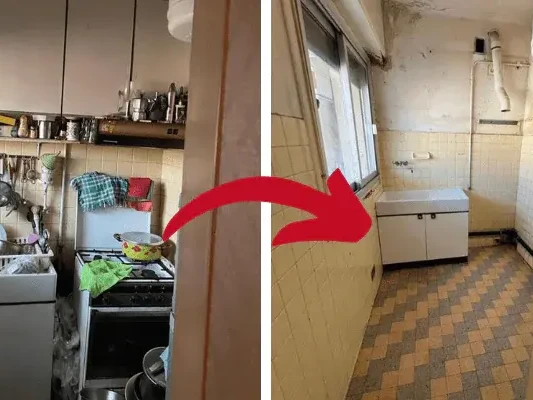 Débarras appartement à Nice avant et après intervention de Pro Débarras 06